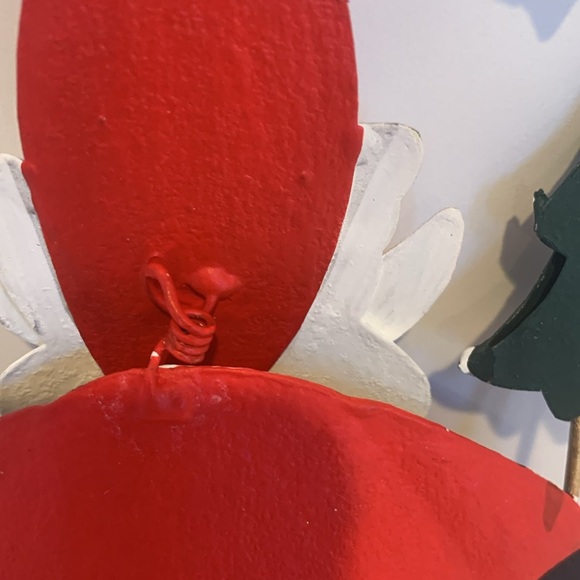 Swinging Santa Claus Holding Christmas Tree Metal Holiday Ornament Decoration - Picture 6 of 8